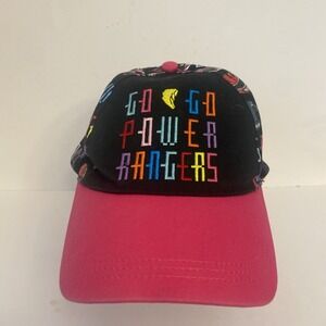 Go Go POWER RANGERS Baseball HAT Saban's Black & Pink Strapback Cap Youth Size